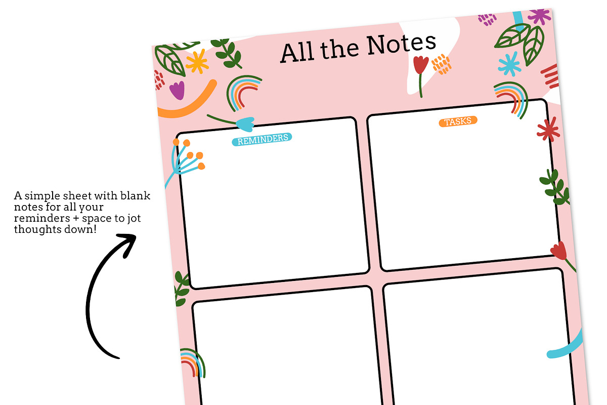 Bright Daily Tasks Planner Printable, a Stationery Template by Bella+Sophia Creative (Photo 5 of 6)