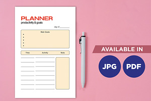 Productivity Planner Template