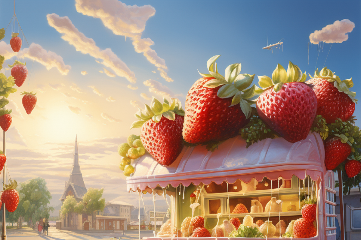 Ice Cream Strawberries Dreamy World, a Background Graphic by Printable Treasure (Photo 3 of 4)