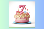 3D Birthday Cake Numbers Clip Art, a Food & Drink 3D Model by Whiskey Bee Boutique (Thumbnail 8 of 11)