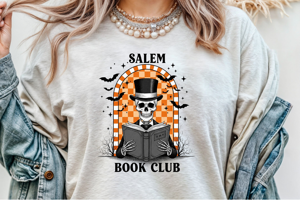 Salem Book Club Retro Halloween PNG, an Illustration by Sublimation Artist (Photo 6 of 9)
