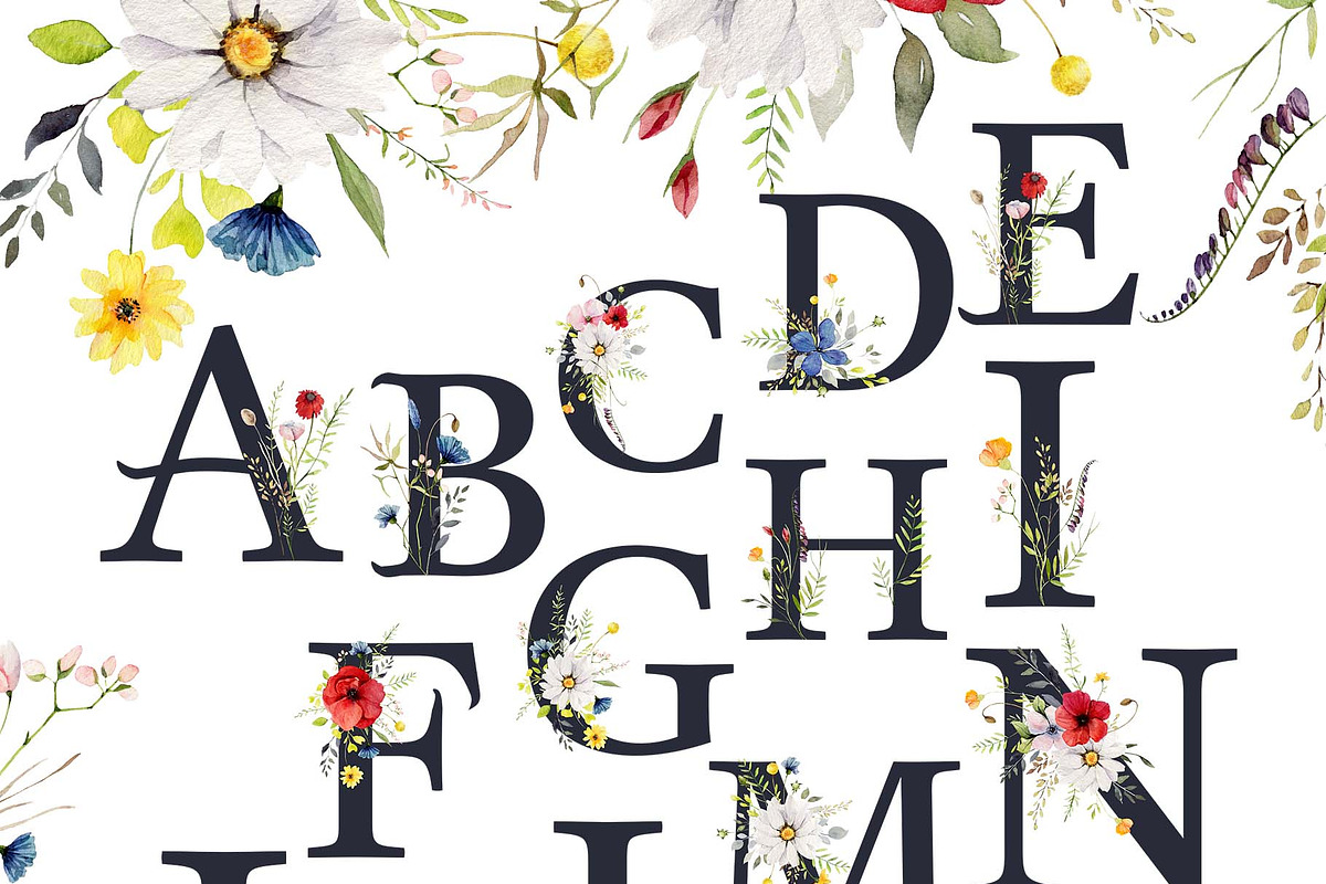 Wildflowers Floral Clipart Set, a Decorative Illustration by anastasiia.art (Photo 4 of 9)