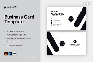 Business Card Template, a Business Card Template by Portocraft