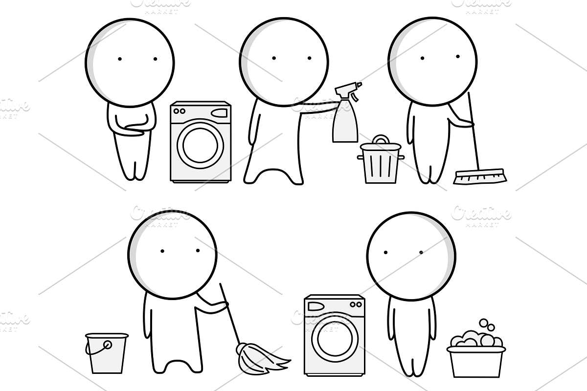 Set of icons about washing and clean, an Icon by JK comics (Photo 1 of 6)