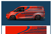 Rustic American Flag Car Wrap, an Object Illustration by CarWrap design (Thumbnail 1 of 3)