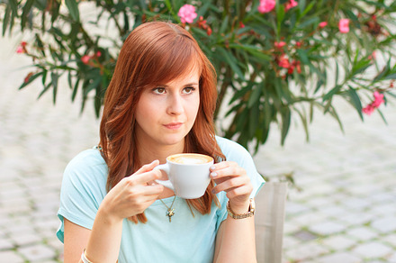 Woman Working At The Cafe Stock Photo preview 6