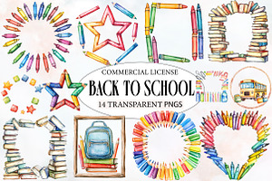 Back to School Frames Clipart, an Illustration by Designworld