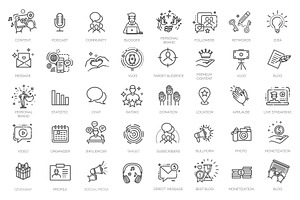 Blogger, Blogging, Blog icons set, a Technology Illustration by Tettygreen