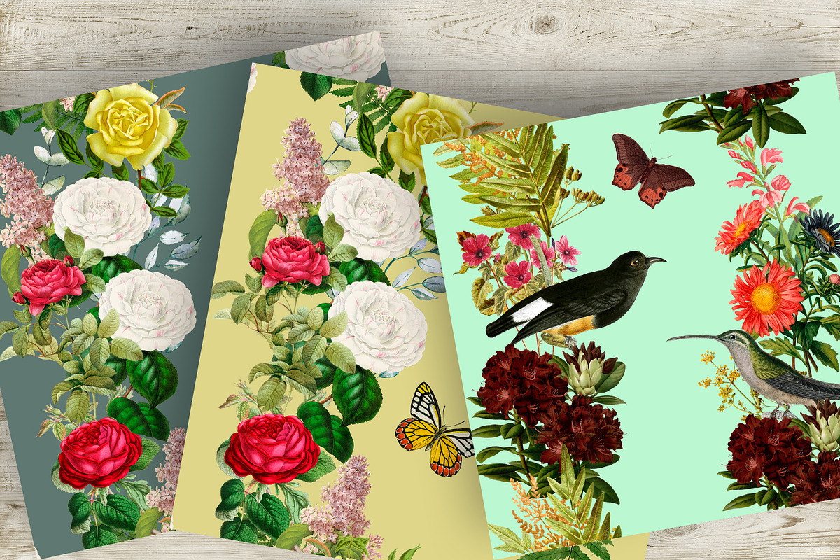 Digital Vintage Flowers seamless, a Pattern Graphic by NastiaDesignsPrints (Photo 8 of 9)