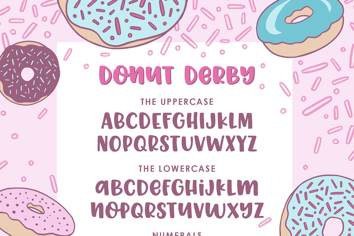 Donut Derby, a tasty caps font preview 2