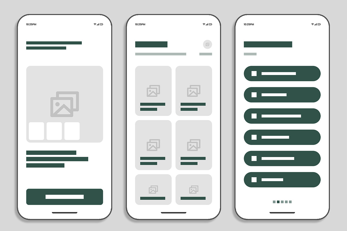 Modern Mobile App Interface Template, a Wireframe Template by MightyDesign (Photo 2 of 7)