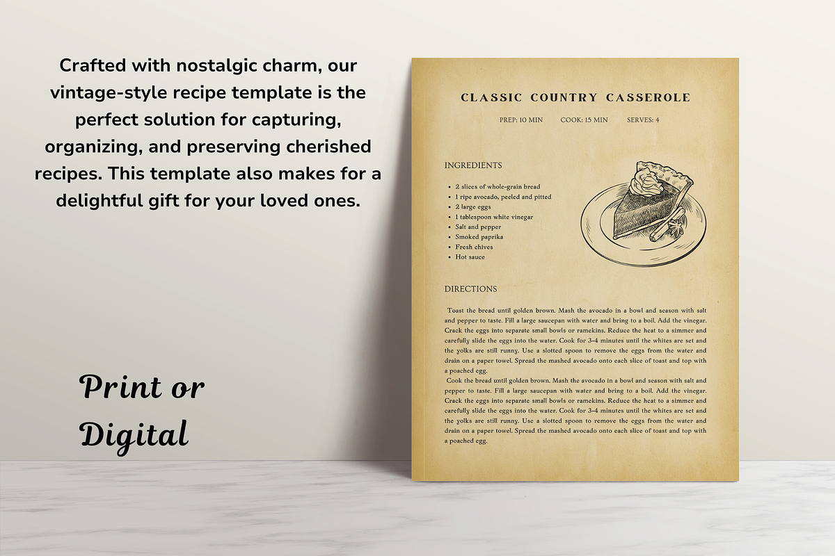 Vintage Recipe Template Canva, a Templates & Theme by OrganizationOasisRo (Photo 8 of 10)