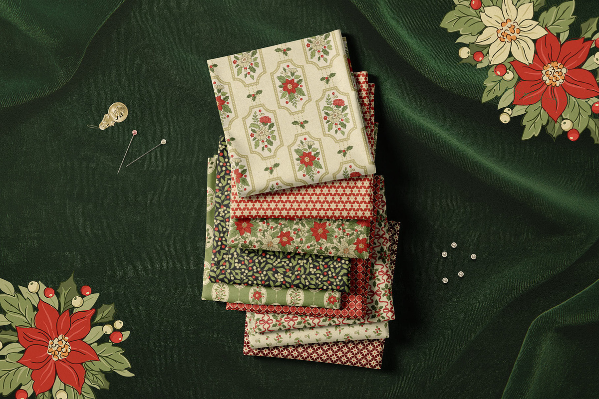 Vintage Christmas Clipart & Patterns, a Pattern Graphic by PATTERNS etc. (Photo 4 of 15)
