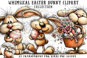 Whimsical Easter Bunny Clipart, an Illustration by OK Design (Thumbnail 1 of 6)