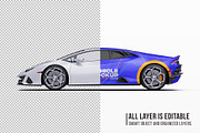 Super Performance Sport Coupe Set, an Advertising Mockup by Halal Graphic Studio (Thumbnail 5 of 12)