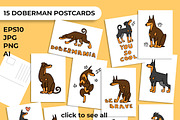 Doberman Postcards, an Illustration by Ja Polina ArtShop (Thumbnail 3 of 8)