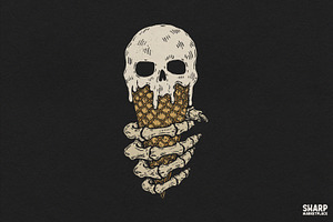 Skeleton Hand Holding A Melting, an Object Graphic by SharpMarketplace
