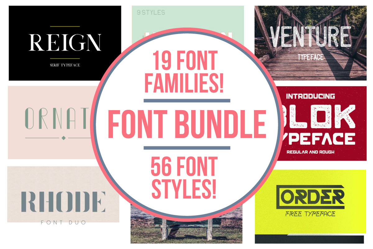 Typeface bundle | 56 Font Styles, a Sans Serif Font by MikeHill (Photo 1 of 20)