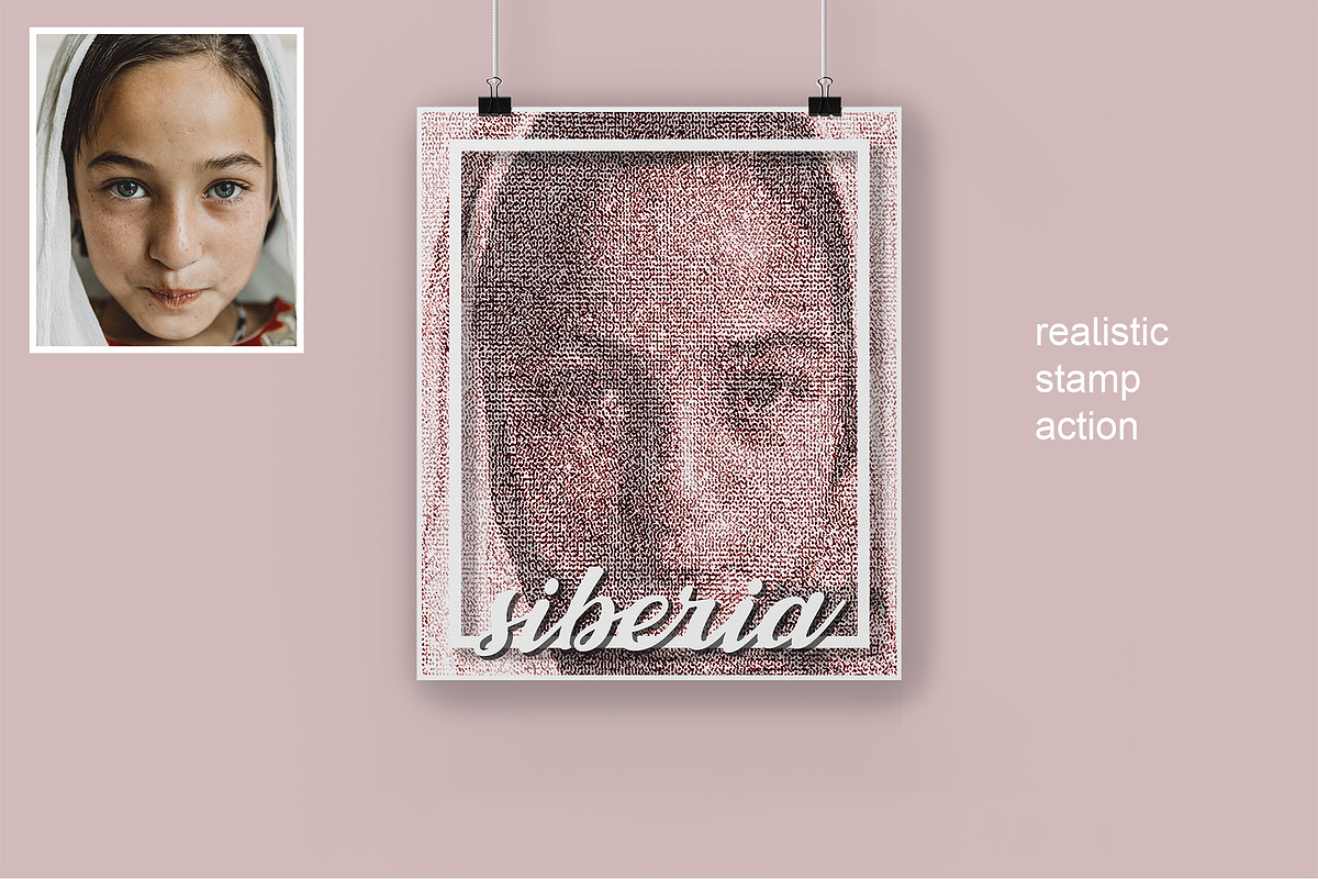 Stamp portrait Photoshop Action, an Action Add-On by Voleshads (Photo 2 of 7)