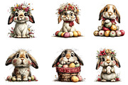 Whimsical Easter Bunny Clipart, an Illustration by Dream Creation (Thumbnail 2 of 7)