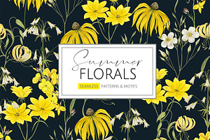 Summer Florals! Patterns & Motifs, a Pattern Graphic by HannaStudio