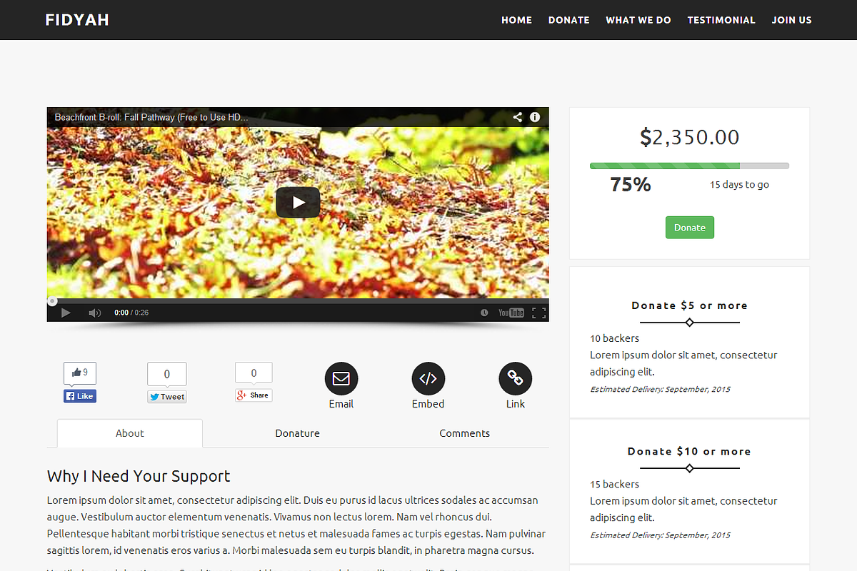 Fidyah - Charity Donation Theme, a Bootstrap Template by dewitech (Photo 3 of 3)