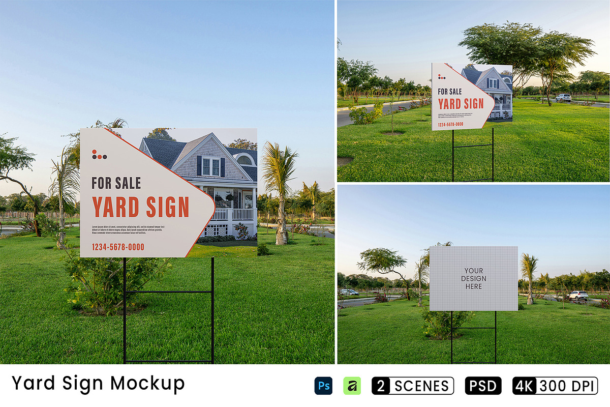 Yard Sign Mockup, an Advertising Mockup by Farabion Studio (Photo 1 of 4)