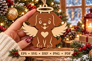 Dog Angel Bauble Laser Cut Wood File, an Object Graphic by Libby Wishes (Thumbnail 2 of 3)