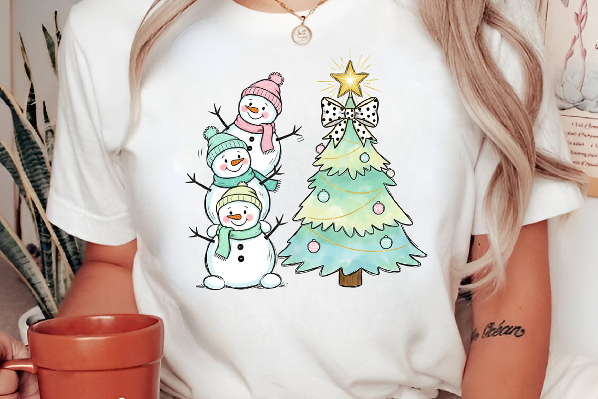 Coquette Christmas Snowman PNG, an Illustration by Libby Wishes (Photo 2 of 8)