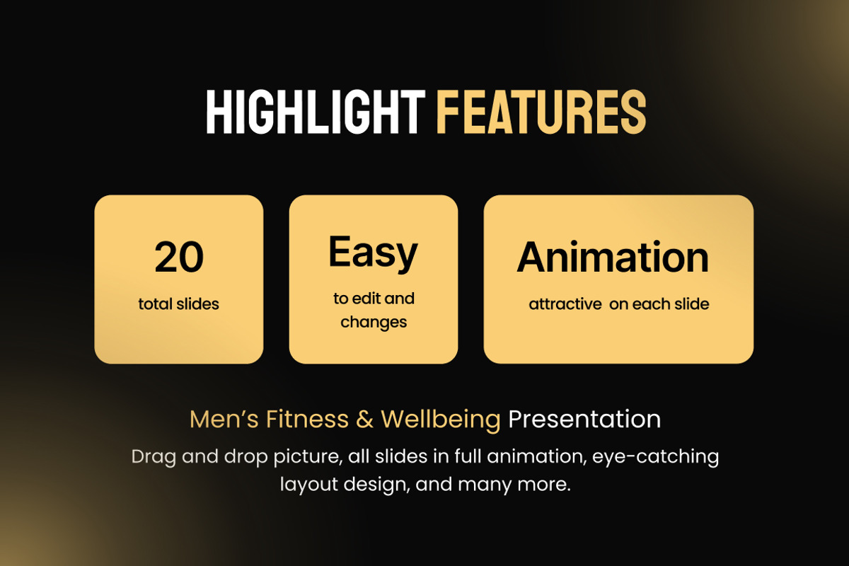 Men’s Fitness & Wellbeing PowerPoint, a Presentation Template by Loin Studio (Photo 2 of 4)