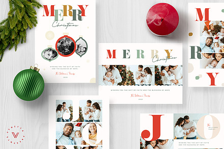 Colourful Typography Christmas Card, a Card Template by Vynetta