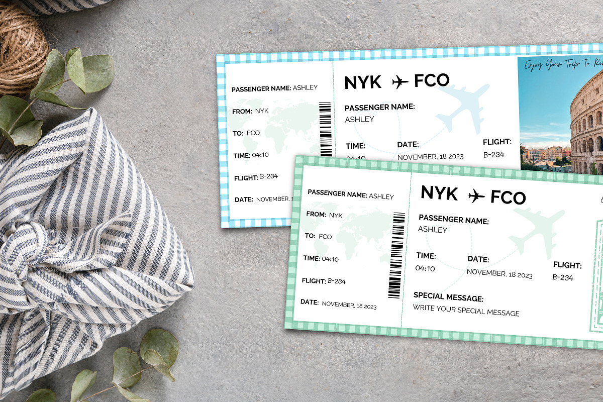 Rome Boarding Pass Templates