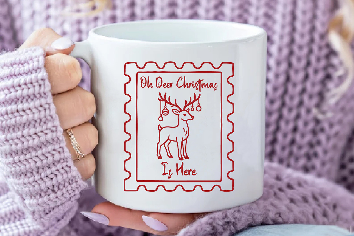 Christmas Deer Stamp PNG, an Illustration by Daily.Designs (Photo 5 of 6)