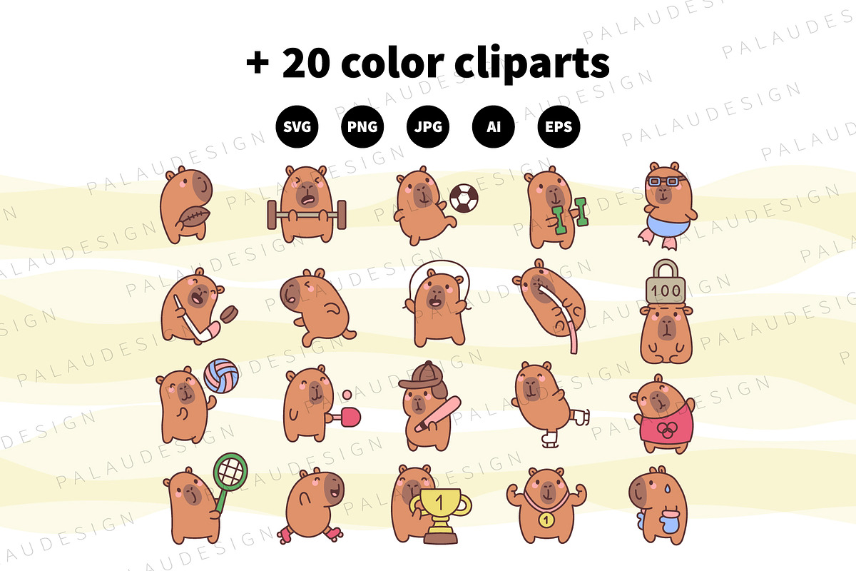 Cute Capybara Sporty Style, a Sport Illustration by Palau (Photo 10 of 12)