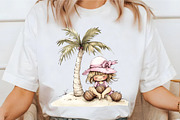 Whimsical Summer Beach Girl Clipart, an Illustration by designcity5 (Thumbnail 3 of 5)