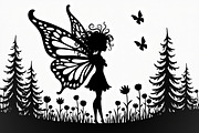 Silhouette of Fairy with Butterflie, an Illustration by Amazin_art (Thumbnail 2 of 21)