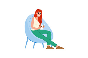 Young woman using mobile phone while, a Technology Illustration by pikepicture