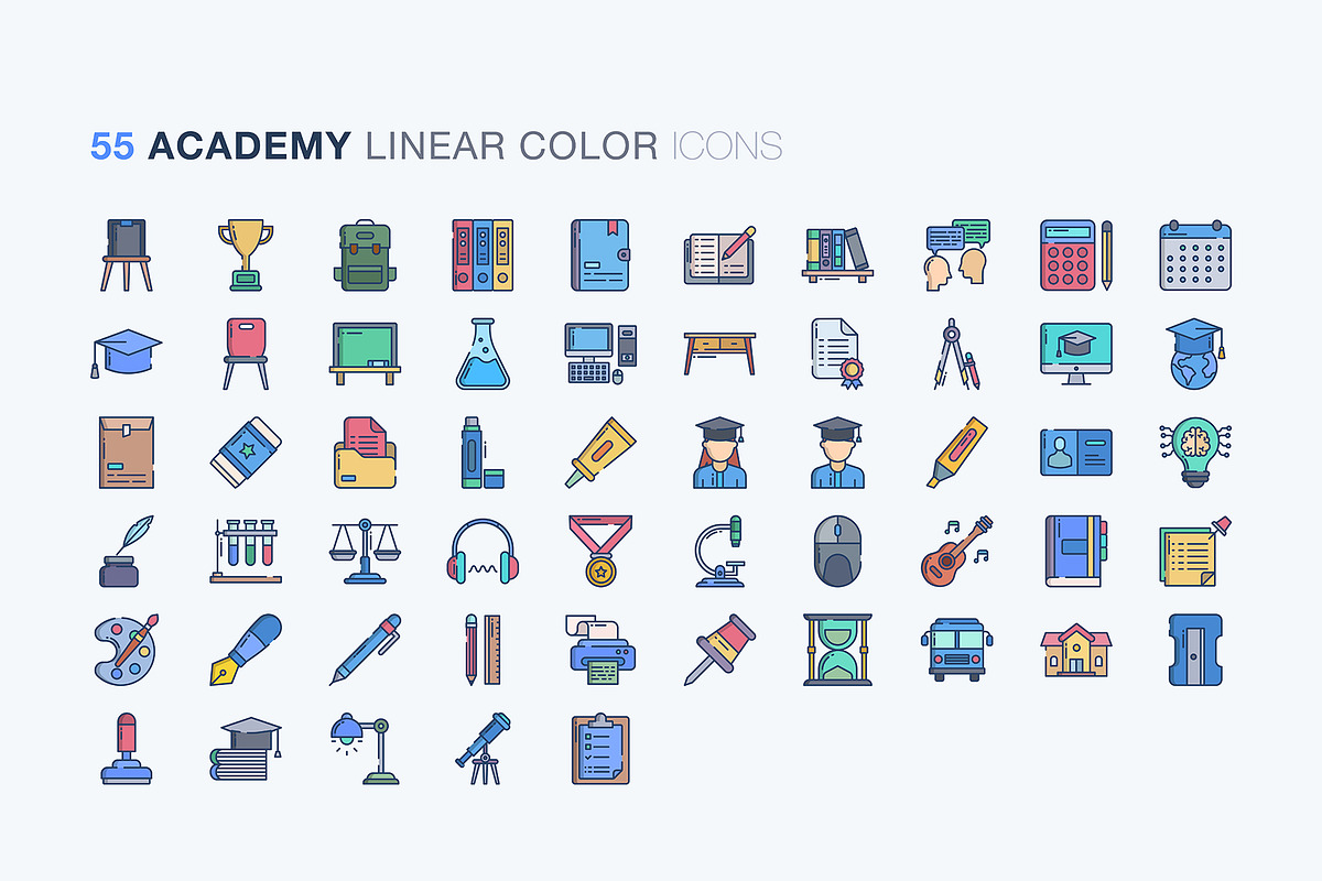 Academy and education icon set, an Icon by Icongeek26 (Photo 2 of 6)
