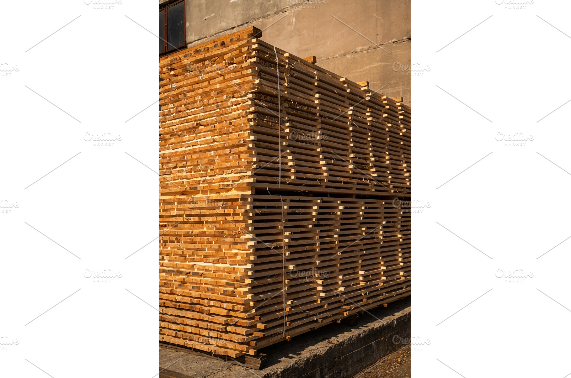 Neatly stacked lumber boards at, an Industrial Photo by volodymyrshtun13795