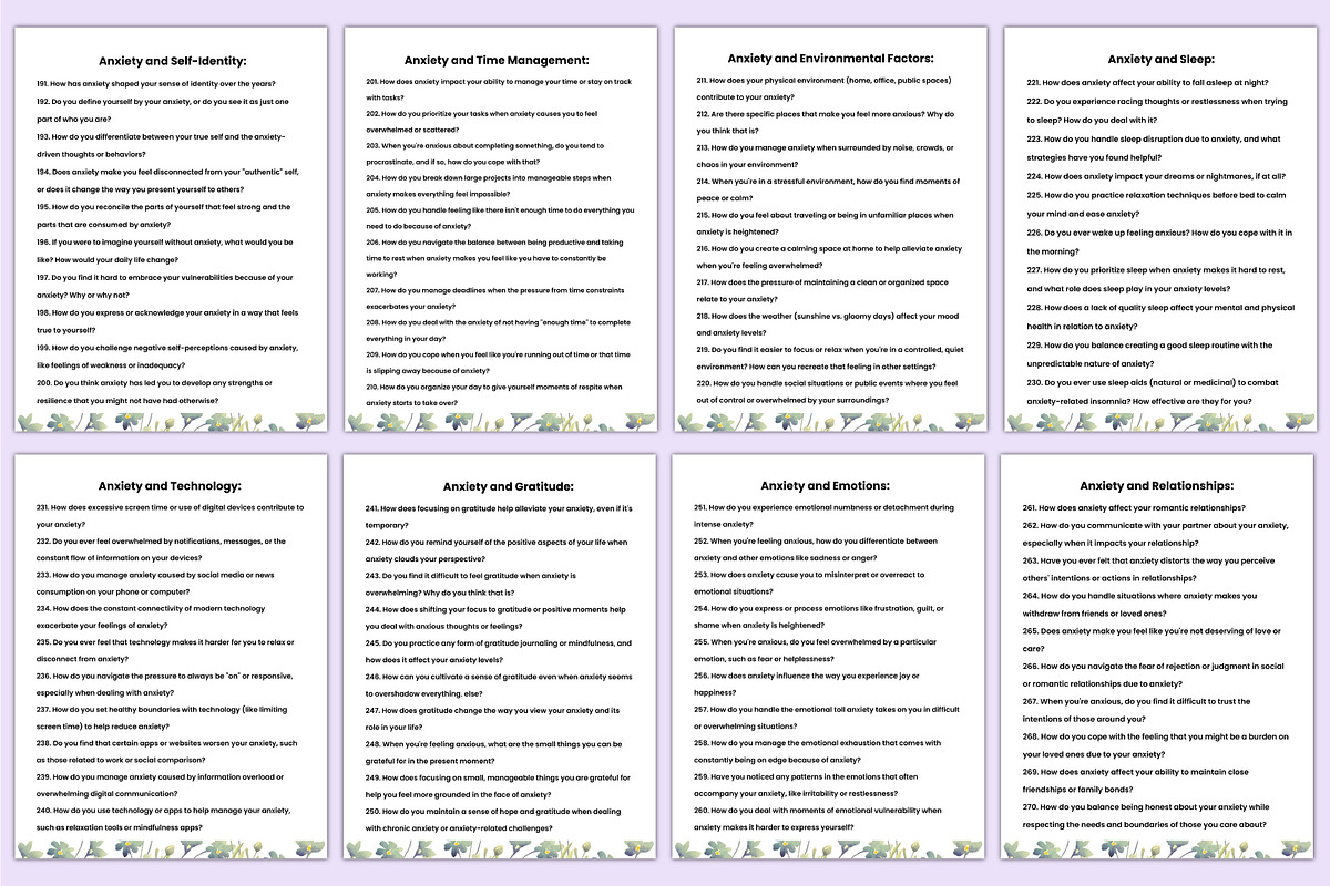 400+ Deep Anxiety Prompts For Canva, a Stationery Template by Shumaya (Photo 3 of 6)