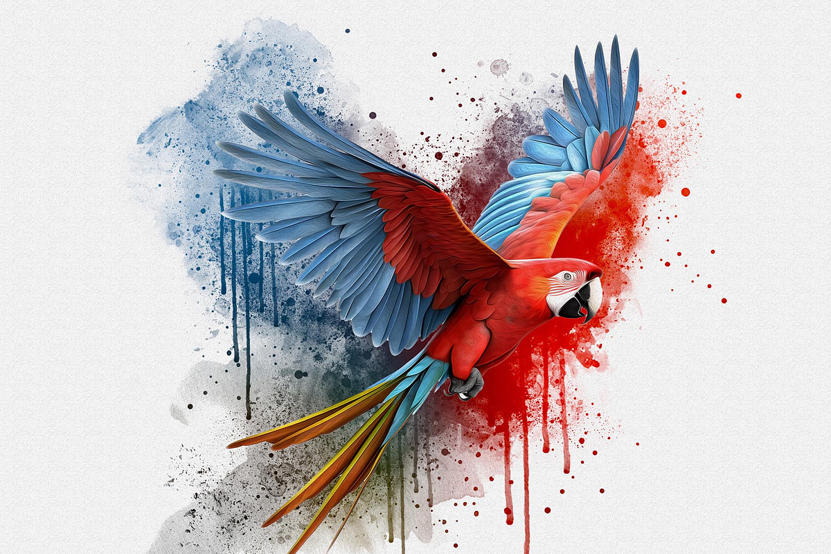 Watercolor Bird Painting Effect, an Action Add-On by Photoshop Action (Photo 2 of 21)
