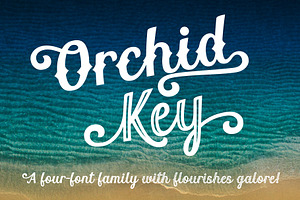 Orchid Key- A Retro 4-font Family