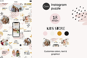 Kids Instagram Puzzle Template Canva