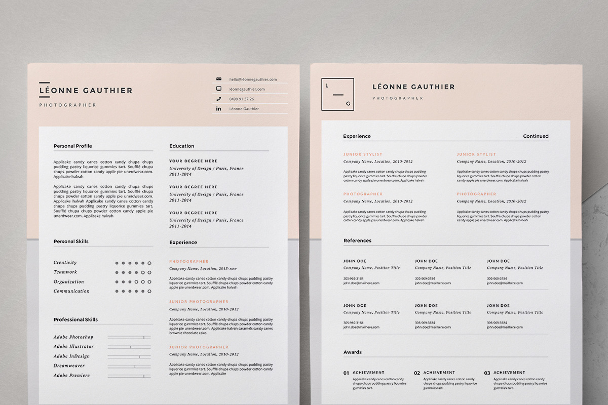 Resume & Cover Letter / Léonne, a Resume Template by This Paper Fox (Photo 2 of 5)