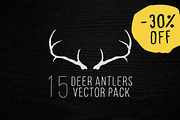 Hand Drawn Deer Antlers Vectors, an Illustration by danielcomerci (Thumbnail 1 of 3)