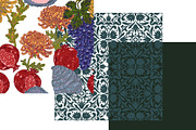 Pomegranate Grape Chrysanthemum, a Pattern Graphic by NayaChu (Thumbnail 7 of 9)