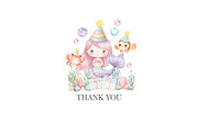 Ocean Birthday Party Watercolor, an Illustration by CharmClipart (Thumbnail 8 of 8)
