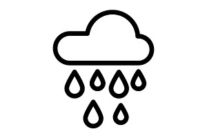 Rain icon, an Outline Icon by Sumberpangan