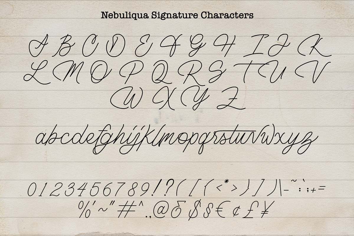 Nebuliqua - Stylish Signature Font, a Script Font by Aksapix Studio (Photo 9 of 11)