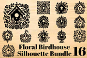 Floral Birdhouse Silhouette Bundle, an Object Graphic by hafijul (Thumbnail 1 of 4)